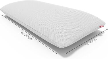 Ліжко для охоронців1 Подушка з віскози 40x80 см (ергономічна подушка, гнучко регулюється по висоті, пластівці віскози з ефектом пам&39яті, чохол можна прати при 60 C, Oeko-Tex 100) 80 x 40 см