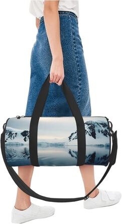 Спортивна сумка, дорожня сумка, принт Антарктичний півострів, чорна, універсальний розмір, сумка на ніч