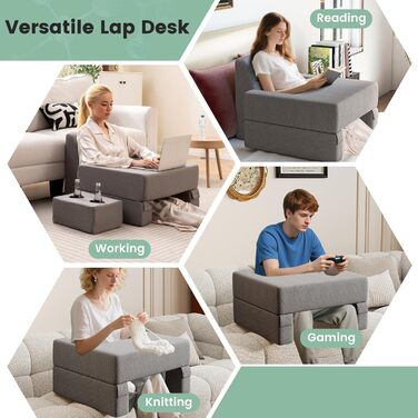 Подушка для читання LIFEZEAL для ліжка та дивана, подушка для книги з підставкою, подушка для спини та сумка для зберігання, письмовий стіл з підлокітниками, ігрова подушка для читання, роботи та гри