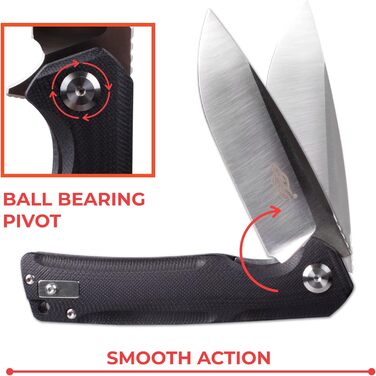 Кишеньковий ніж Ganzo Firebird FH91-BK Сталеве лезо D2 Ергономічна рукоятка G10 протиковзка з кліпсою Кемпінг Риболовля Мисливське