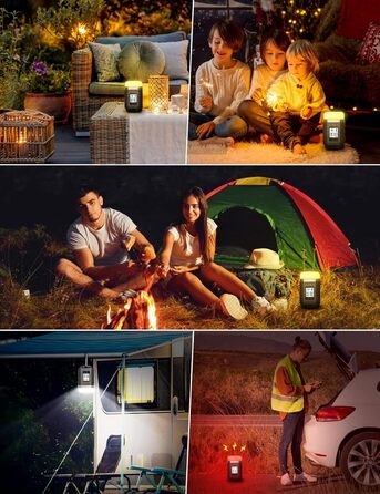 Акумуляторний зовнішній акумулятор для кемпінгового ліхтаря LED 15000 мАг з РК-дисплеєм, 4 режими, димер, відображення часу та температури, підходить для наметів, водонепроникний 2