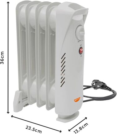 Х PAGEN Міні-електричний радіатор з регулятором температури потужність нагріву 500 Вт портативний масляний радіатор для рівномірного нагрівання компактний та потужний електричний обігрівач із захистом від перекидання та перегріву, 3-