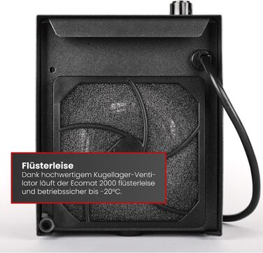 Мобільний тепловентилятор 230В 450Вт / 750Вт / 1800Вт терморегулятор автоматичне вимкнення антрацит, 2000 Classic Plus