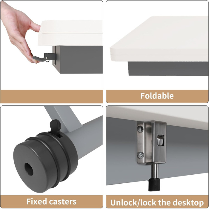 Журнальний столик VOWNER з регульованою висотою, розсувний обідній стіл 3-в-1, що економить місце, для їдальні, поворотний, трансформується у вітальню, обідній стіл, вітальню та багато іншого (білий з деревним малюнком)