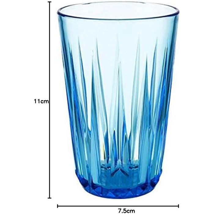 Набір з 6 високоякісних пластикових склянок Tritan об'ємом 0,2 літра, без вмісту BPA, кришталевий вигляд, ударостійкі багаторазові