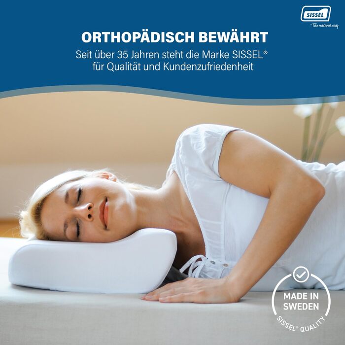 Ортопедична подушка для шиї Sissel Soft Plus Спеціальна в&39язкопружна піна для ідеального комфорту сну Регульована висота М&39який велюровий чохол Ідеально підходить для болю в шиї 5-річна гарантія