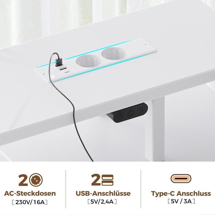 Семістний L-подібний комп&39ютерний стіл з 4 шухлядами та полицями, ігровий стіл зі світлодіодним освітленням та розетками, ігровий стіл з підставкою для монітора для домашнього офісу, спальні, вітальні (білий, 140 см) Білий 140 см