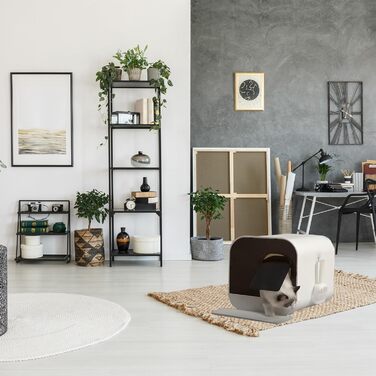 Котячий туалет MaxxPet з кришкою - Котячий туалет, включаючи шухляду та килимок - 43x42x40 см - Котячий туалет - Котячі туалети та аксесуари - Котячий туалет - Котячий туалет - Білий