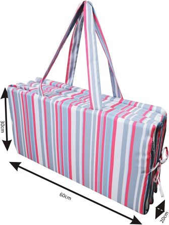 Складаний пляжний килимок, водонепроникний, з щільним наповнювачем з піни, для кам&39янистих пляжів Хорватії, з візерунком у смужку троянд