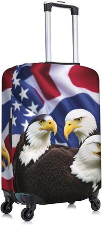 Чохол для валізи Орел і американський прапор, міцний захист для багажу розміру XL (для валіз 45,7 - 81,3 см), чорний