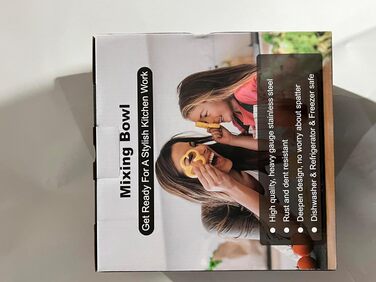 Набір салатників Wildon з 5 шт. , миска з нержавіючої сталі з герметичною кришкою, розмір 4,5 л, 2,7 л, 1,6 л, 1,1 л, 0,7 л, набір