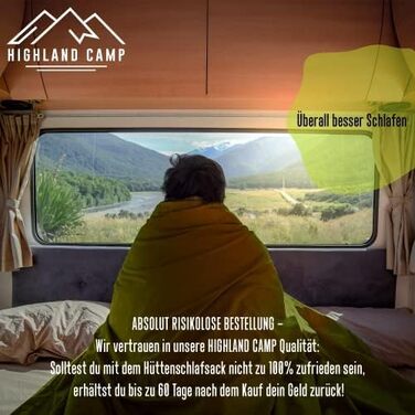 Спальний мішок для хатини HIGHLAND CAMP бавовняний (лише 570 г) Міні-спальний мішок Ultralight - туристичний спальний мішок - ідеально підходить для хостелів, гірських хатин та молодіжних гуртожитків Бренд Highland Camp червоний