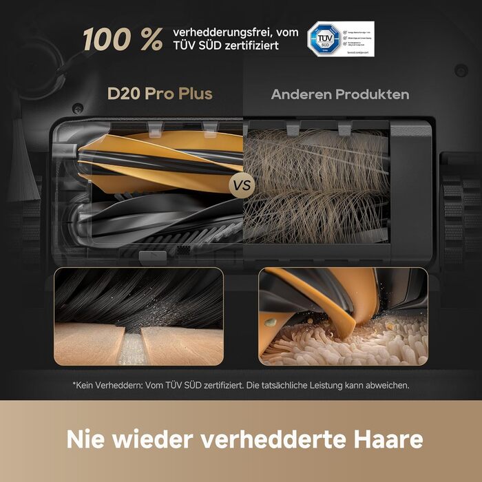 Робот-пилосос Dreame D20 Pro Plus потужність 13 000 Па, DuoBrush для шерсті тварин, очищення кутів, самоочищення, LDS-навігація та лазерне уникнення перешкод, сухе та вологе прибирання твердих підлог і килимів, акумулятор 5 200 мАг