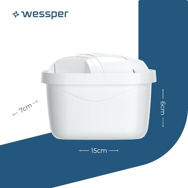 Картриджі фільтра для води Wessper для глечика, заміна Brita Maxtra фільтрувальні картриджі, фільтр з активованого вугілля, сумісний фільтр для води Brita Jug, Dafi, Aquaphor - 6 шт.