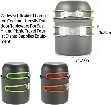 Портативний складаний горщик для кемпінгу, відкритий посуд для пікніка, портативний складаний посуд для кемперів, туристичних страв, з сумкою для зберігання