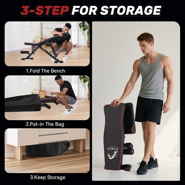 Регульована силова лава Dskeuzeew, багатофункціональна тренувальна лава, складна похила лава з 7-позиційним регулюванням спинки та стрічкою опору/4-позиційним регулюванням навантаження, 400 кг, оновлення лави