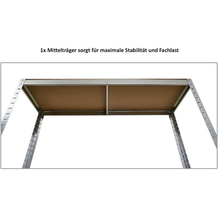 Стелаж для шин PROREGAL Ragnar (ВxШxГ 180x120x40 см) для розміщення до 8 шин на 2 рівнях полиця, вантажопідйомність 265 кг, оцинкований, підходить для майстерень, складів та підвалів.