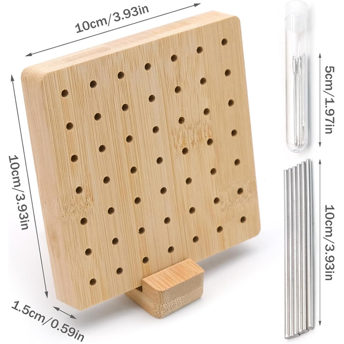 Супер стабільна Locking Board Crochet Wood for Crochet, 6 фіксованих паличок із нержавіючої сталі 5 голок, 13,5