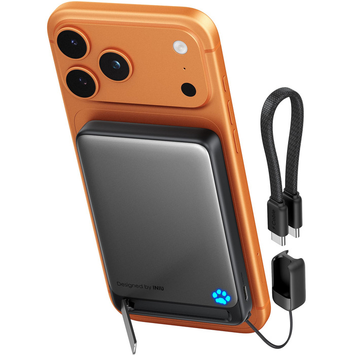 Найтонший магнітний портативний зарядний пристрій ємністю 10000 мАг, сертифікований Qi2, потужністю 15 Вт, надшвидкі зовнішні акумулятори для телефону потужністю 45 Вт з кабелем USB-C, портативний зарядний пристрій із підставкою лише для iPhone 17, 16, 15