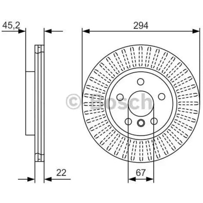 Гальмівні диски передні Bosch BD2412 294 мм комплект (2 шт.)