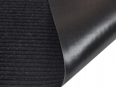 Чорний килимок для дверей 50x80 см Міцний, нековзний килимок для вловлювання бруду для використання всередині та зовні приміщень абсорбуючий килимок для дверей з поліпропілену та ПВХ, чорний, 50 x 80 см (прямокутний)