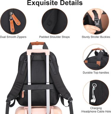 Пеленальний мішок, пеленальний рюкзак Великий рюкзак зі знімною сумкою для тіла та ремінцями для коляски, сумка для пелюшок для ма