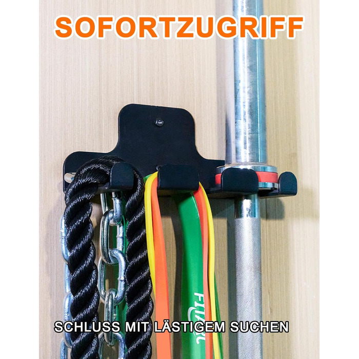 Настінний тримач для штанги Fitarc для олімпійських штанг, вішалка для штанги 33 мм, підвісна стійка для штанги для домашнього тренажерного залу, вільні стійки для штанги, вішалка для штанги з 3 гачками