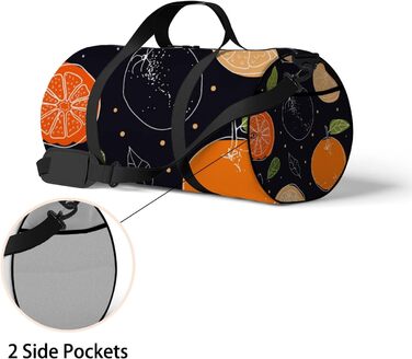Спортивна сумка для фітнесу, йоги та танців, дорожня сумка для вихідних, помаранчевий принт на чорному фоні, сумка-месенджер для жінок та чоловіків