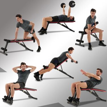 Складана регульована багатофункціональна похила лава для силових тренувань ISE, тренажер для м&39язів живота з 7-позиційною регульованою спинкою для тренування всього тіла, домашній тренажер для живота, лава для сидячих пресів 5902