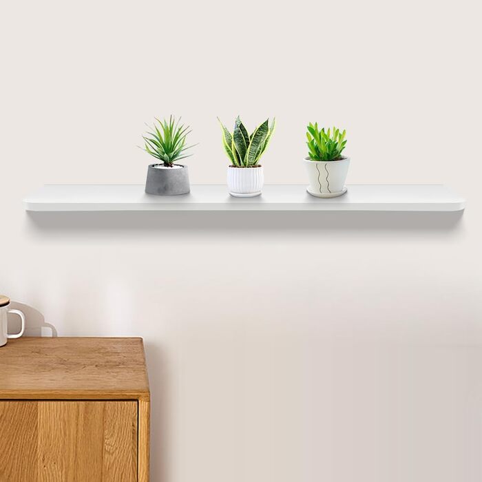 Настінний розкладний стіл, обідній стіл з МДФ, комп&39ютерний стіл для кухні, вітальні, маленький, плаваючий стіл, компактний (80 x 50 x 1,6 см, білий) Білий 80x50x1,6 см