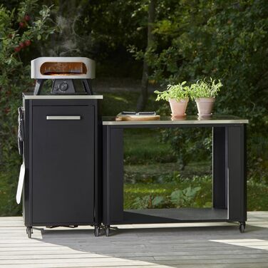 Вулична кухня cozze Висота 110 см Стільниця з нержавіючої сталі Модульна конструкція З місцем для зберігання та гачками Всепогодна та міцна Для печі для піци та гриля 90537