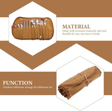 Портативний набір столових приборів для кемпінгу DOITOOL із сумкою для зберігання, столові прибори для пікніка для кемпінгу на свіжому повітрі, вбудовані відділення, захист від подряпин, універсальний для походів, барбекю та пляжу
