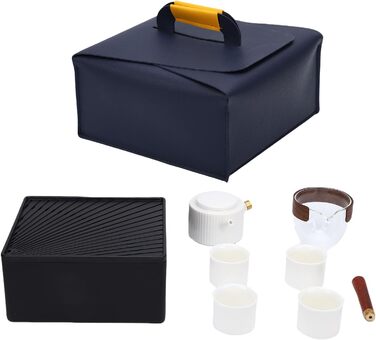 Керамічний чайник для подорожей Авто-Чай з елегантними чашками, ідеальний для пікніків та офісу