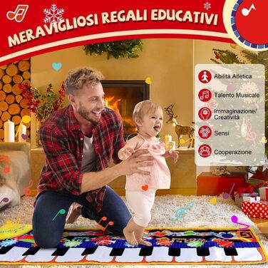 Килимок для піаніно, танцювальні килимки Килимок для піаніно Музичний килимок для дітей, 5 режимів 8 інструментів Звуки Іграшка Му