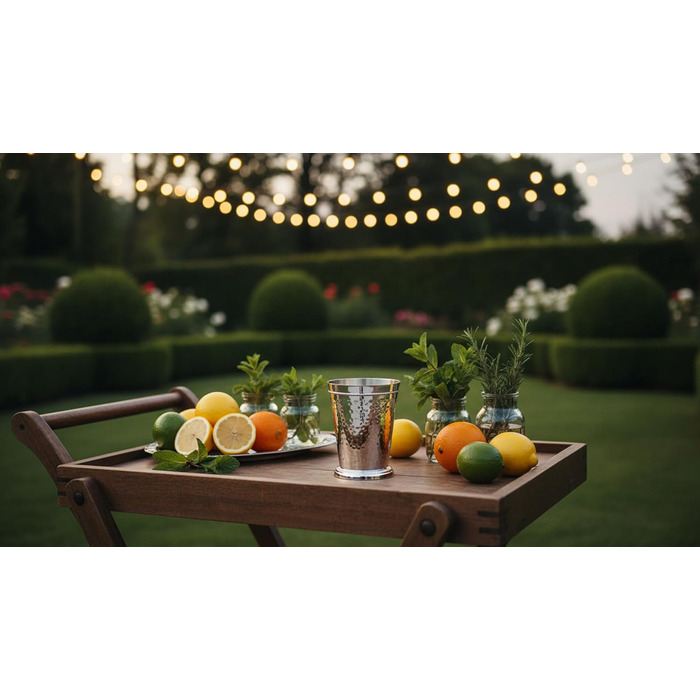 Франкфуртська посріблена кружка, 11 см, 250 мл, з кованим обідком та бісером, преміальна посріблена кружка для напоїв, стійка до потьмяніння, елегантна