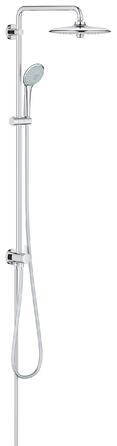 Душовий набір GROHE Vitalio Joy 260 без змішувача, економний (8 л/хв), з верхнім душем (3 режими струменя) та штангою 74 см, хром, 27421002, Ø 260 мм