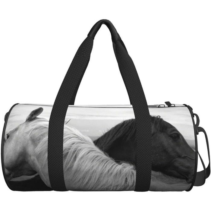 Спортивна дорожня сумка Білий кінь та Чорний кінь, унісекс, велика спортивна сумка-мішок