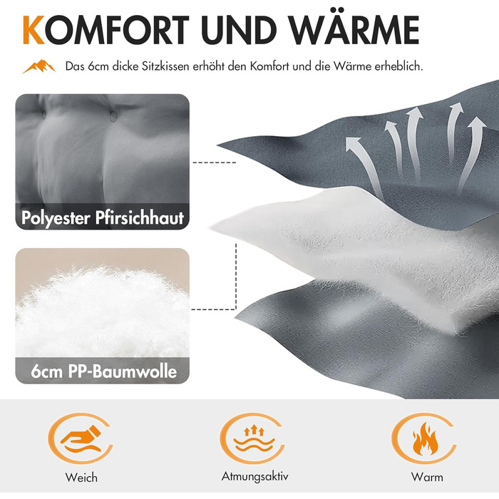 Складаний кемпінговий стілець/диван Portal для 2 осіб, вантажопідйомність 272 кг, суперм&39який з сумкою для зберігання, подвійний складний стілець/диван, товста підкладка, висока спинка для саду/балкона, сірий