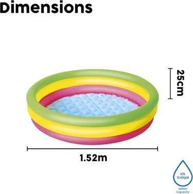 Басейн Bestway, Літо, 102 х 25 см, від 2 років