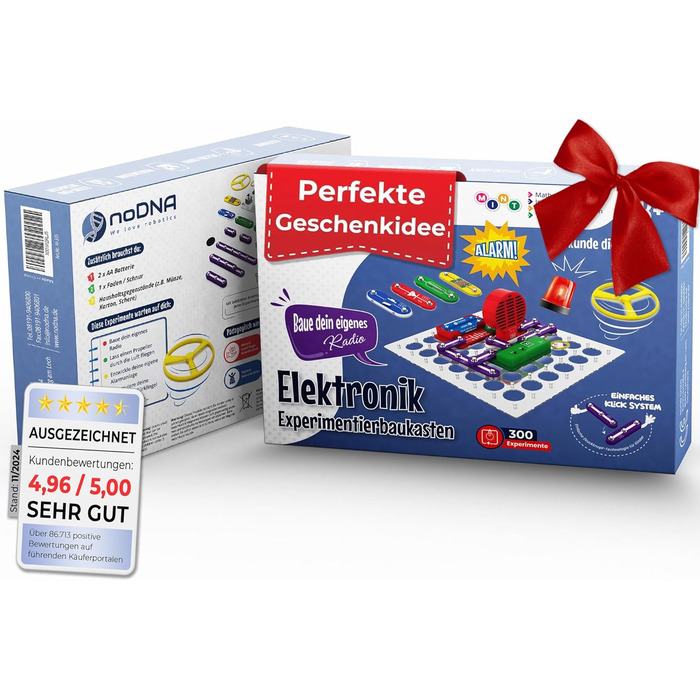 Набір електроніки noDNA для дітей, Набір для електронних експериментів для дітей віком від 8 років - 300 експериментів для дітей віком від 8 років, Подарунковий набір електроніки для 8-річних хлопчиків, **Діти**