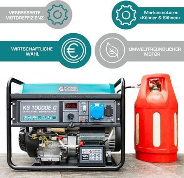 Гібридний бензиновий LPG 4-тактний генератор, аварійний генератор 7500 Вт, генератор 1х16А 1х32А з автоматичним регулятором напруг