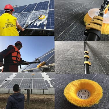 Електрична щітка для чищення сонячних панелей з водою для миття фотоелектричних панелей інструмент для чищення скла / 5M