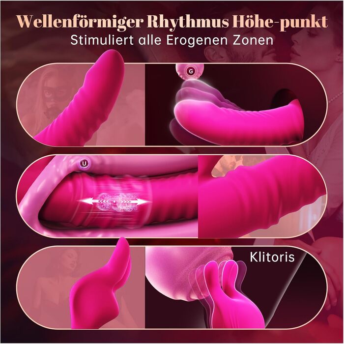 Вібраційна секс-іграшка для жінок з 3 режимами поштовху та гойдання, 10 вібрацій, вібраційні набори з фалоімітатором-гойдалкою 30 для жінок, клітор, вібрація точки G Texidiy для жінок, секс-іграшка для пар, для самостійного використання