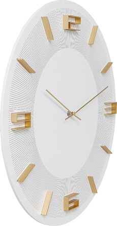 Настінний годинник Kare Design Leonardo, білий/золотий, діаметр 49 см, дерево та алюміній, круглий (батарейки до комплекту не входять)