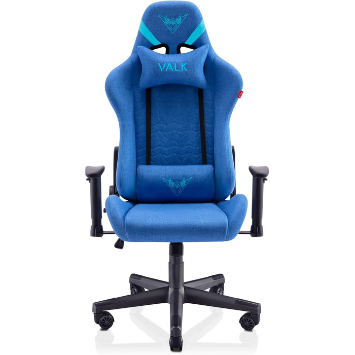 Тканинне ігрове крісло, ігрове крісло (дихаюча м&39яка тканина, нахил спинки 160, 2D підлокітники, ергономічне) Робоче крісло, офісне крісло (сапфірово-синій) Тканина сапфірово-синього кольору