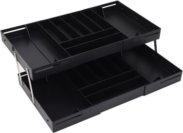 Багаторівневий розширюваний органайзер для столу Naroote, розширюваний органайзер для столу з міцного пластику, багатофункціональний для кухні (ЧОРНИЙ) чорний