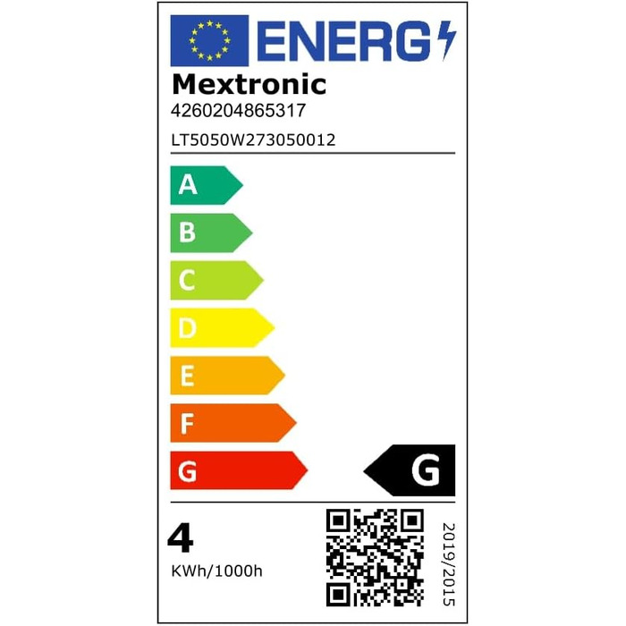 Світлодіодна стрічка Mextronic 5050, тепле біле світло (2700K), 36W, 500 см, 12V, IP20