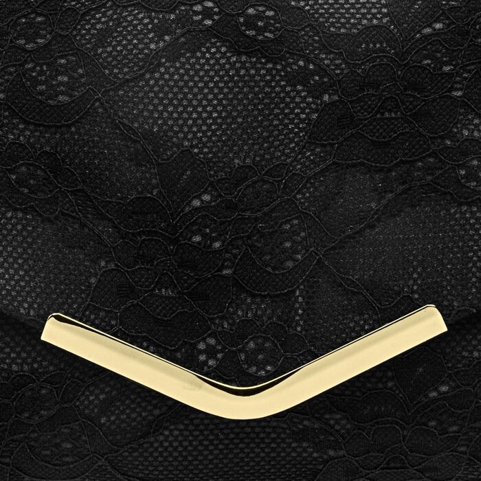 Елегантна жіноча вечірня сумка-клатч з мереживом одного розміру чорного кольору, 429