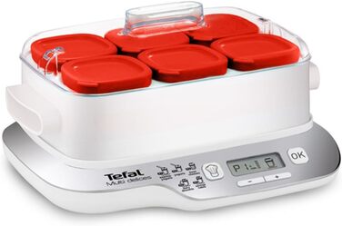Йогуртниця Tefal YG660132 Multidelices Express, сталь, червоний, білий
