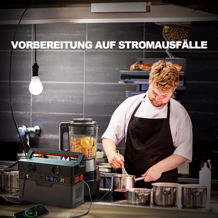 Портативна електростанція ALLPOWERS S700, високопродуктивний сонячний генератор на 606 Втгод, мобільне накопичувач енергії з генераторами потужністю 700 Вт (пікова потужність 1400 Вт) для вечірок на свіжому повітрі, подорожей, кемпінгу та автофургонів S70